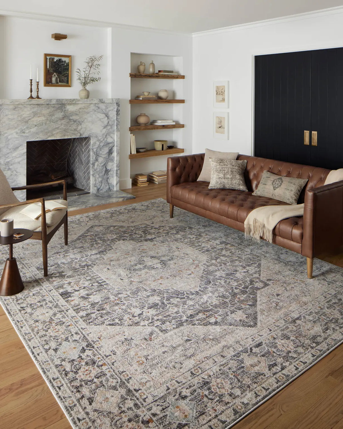 Loloi Monroe Mon-01 Charcoal/Multi Rug - room scene 1