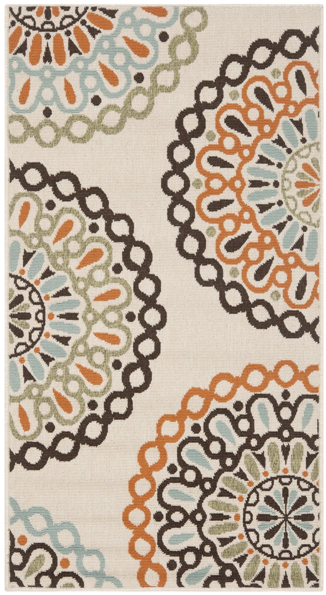 Safavieh Veranda 2'-7" x 5'-0" Rug in Cream / Terracotta