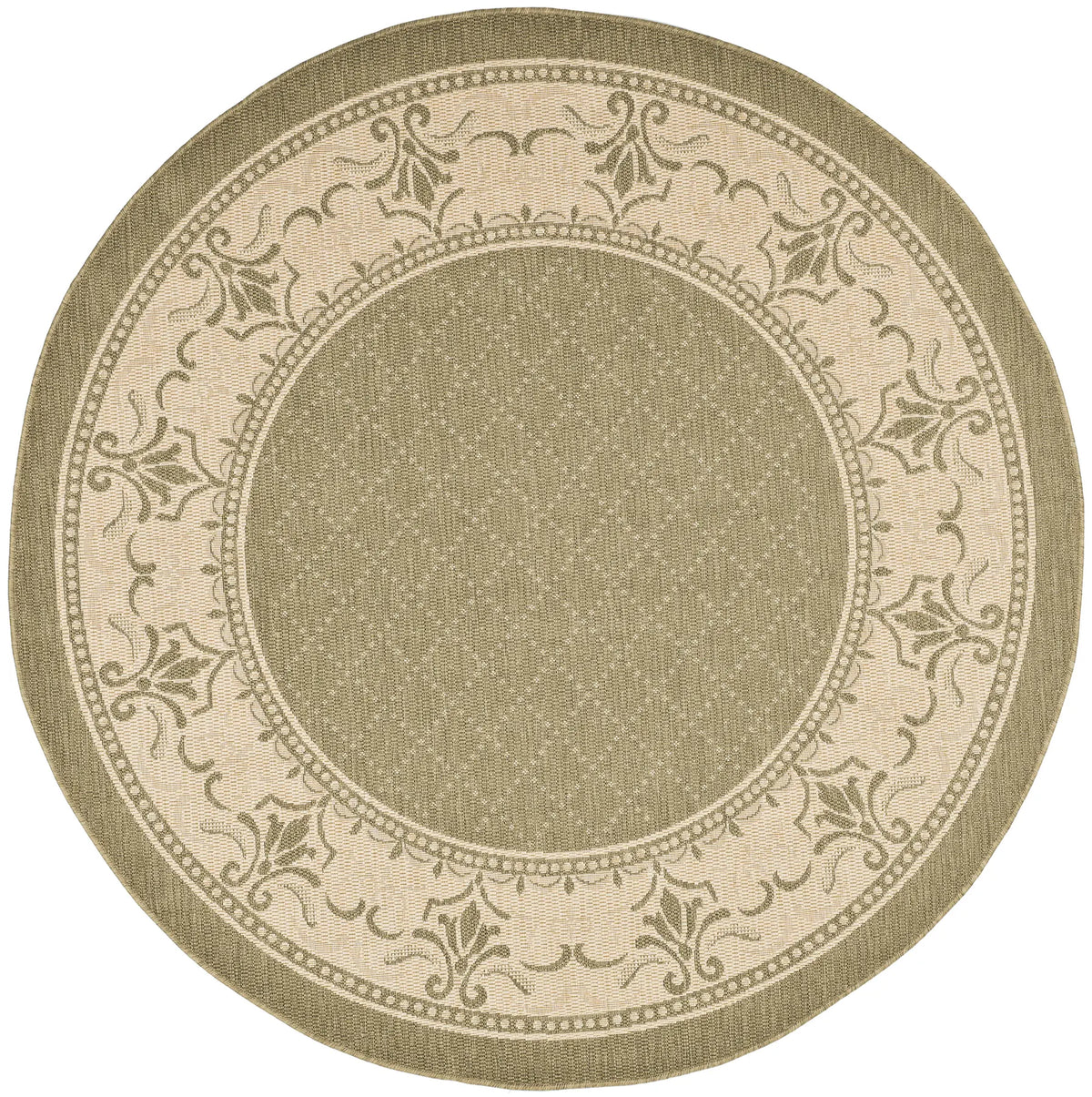 Safavieh Courtyard 6'-7" x 6'-7" Rug in Olive / Natural