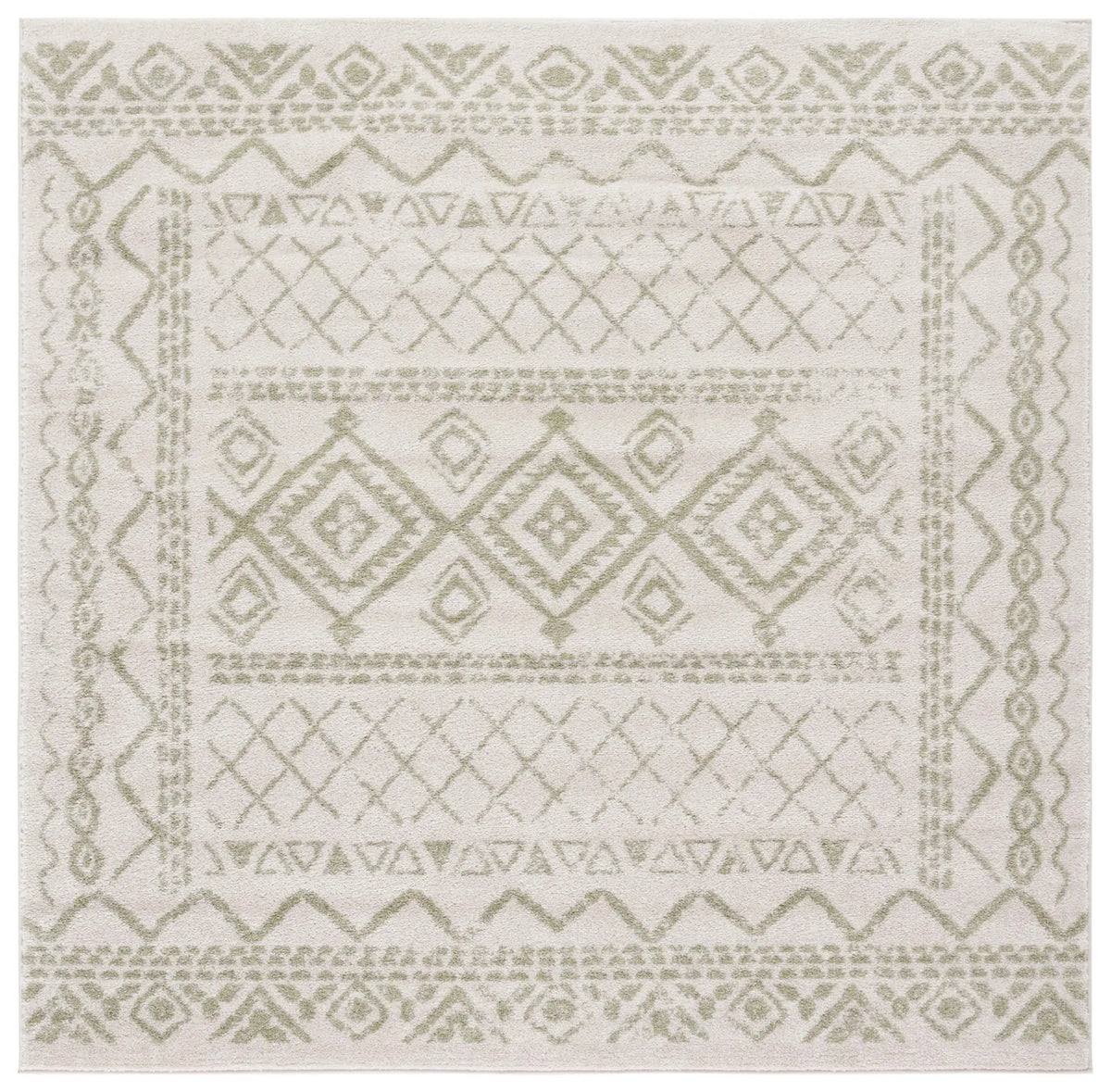 Safavieh Tulum 6'-7" x 6'-7" Rug in Ivory / Sage