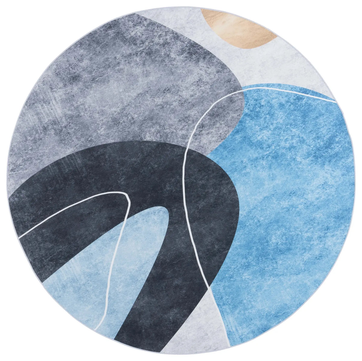 Safavieh Malibu 6'-0" x 6'-0" Rug in Dark Grey / Turquoise