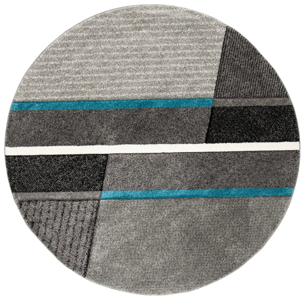 Safavieh Hollywood 6'-7" x 6'-7" Rug in Grey / Teal