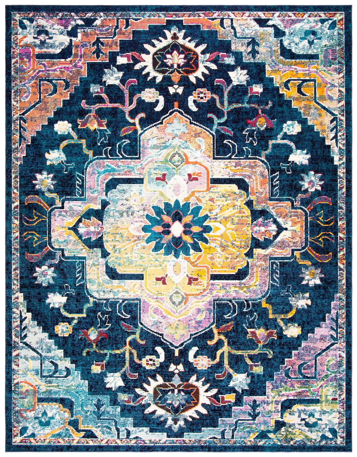 Safavieh Crystal 10'-0" x 14'-0" Rug in Navy / Fuchsia