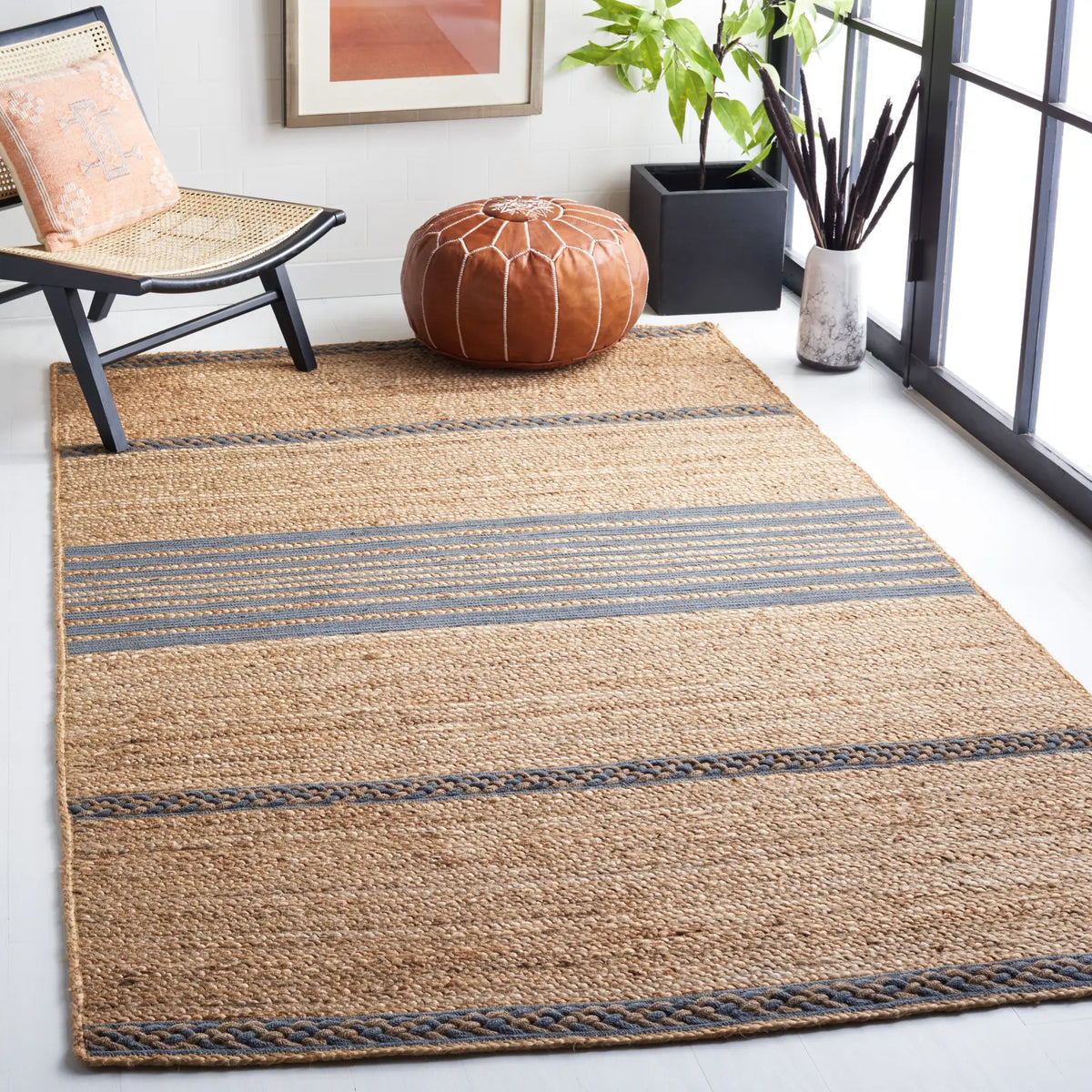 Safavieh Natural Fiber 5'-0" x 8'-0" Rug in Natural / Grey