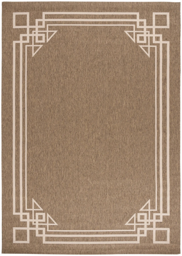 Safavieh Courtyard 6'-7" x 9'-6" Rug in Brown / Light Beige