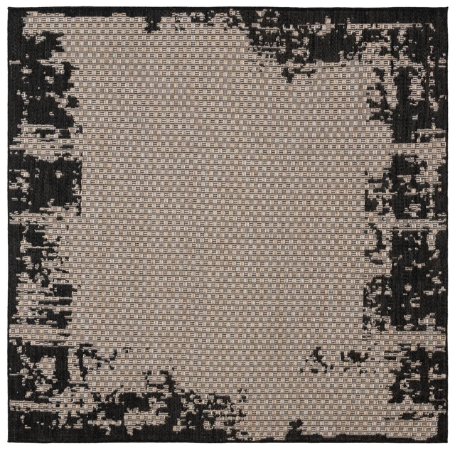 Safavieh Beach House 6'-7" x 6'-7" Rug in Black / Beige