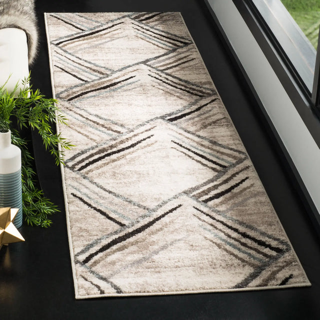 Safavieh Amsterdam 2'-3" x 8'-0" Rug in Cream / Charcoal