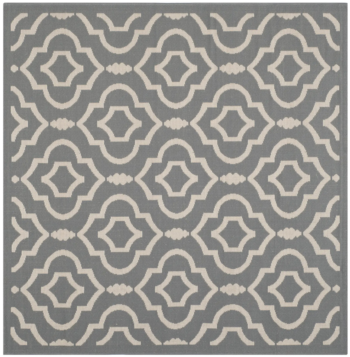 Safavieh Courtyard 5'-3" x 5'-3" Rug in Anthracite / Beige