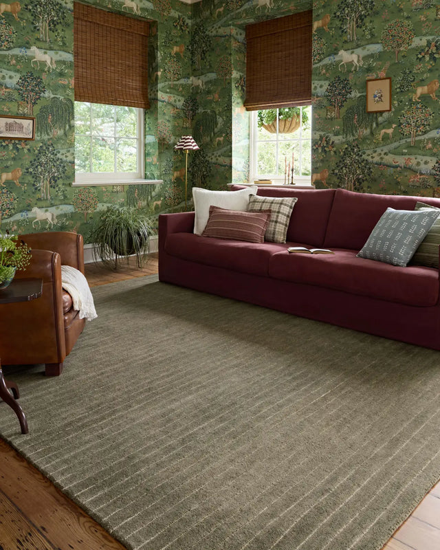 Chris Loves Julia x Loloi Henry HEY-01 Olive / Ivory Rug - room scene 3