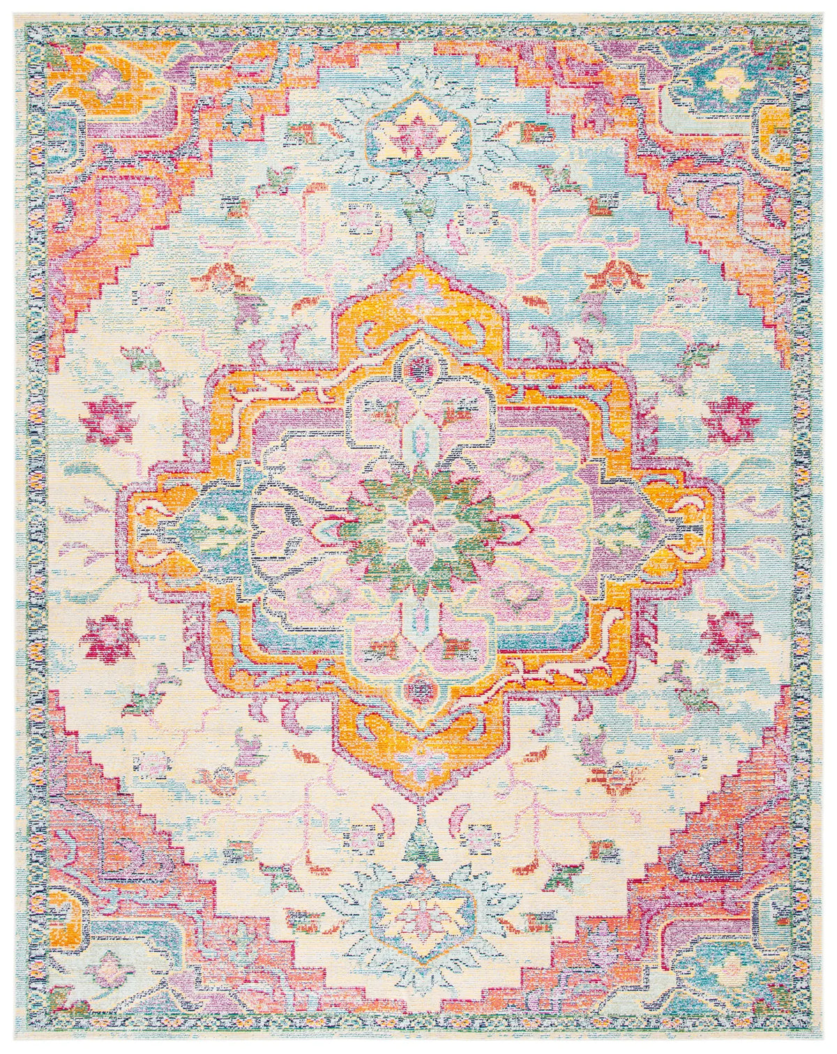 Safavieh Crystal 10'-0" x 14'-0" Rug in Light Blue / Fuchsia