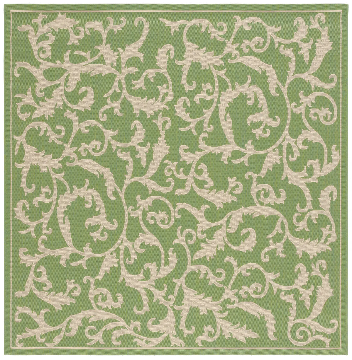 Safavieh Courtyard 6'-7" x 6'-7" Rug in Olive / Natural