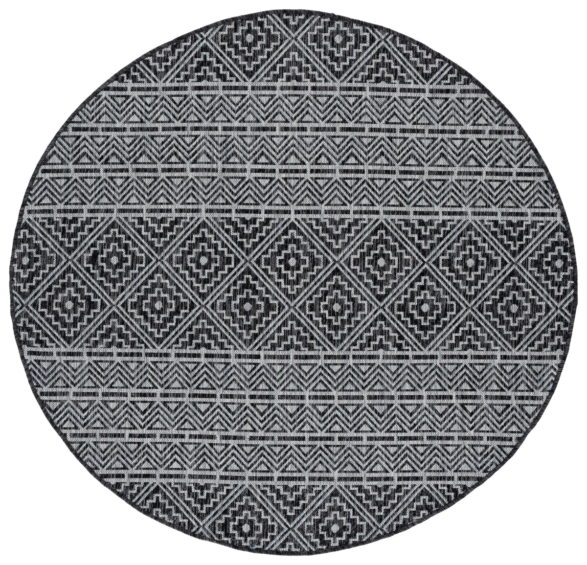 Safavieh Courtyard 5'-3" x 5'-3" Rug in Black / Grey