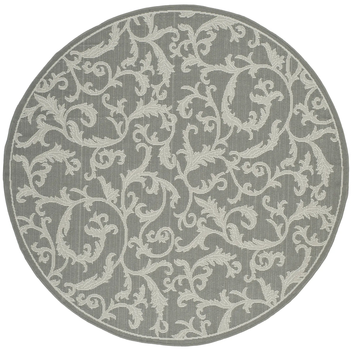 Safavieh Courtyard 5'-3" x 5'-3" Rug in Anthracite / Light Grey