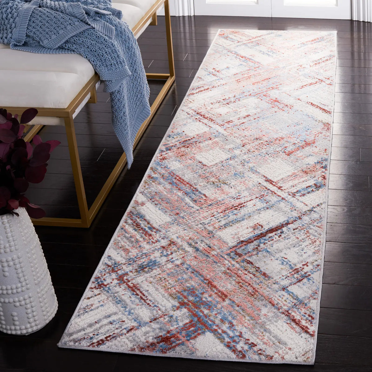 Safavieh Shivan 100 2'-2" x 8'-0" Rug in Ivory / Rust