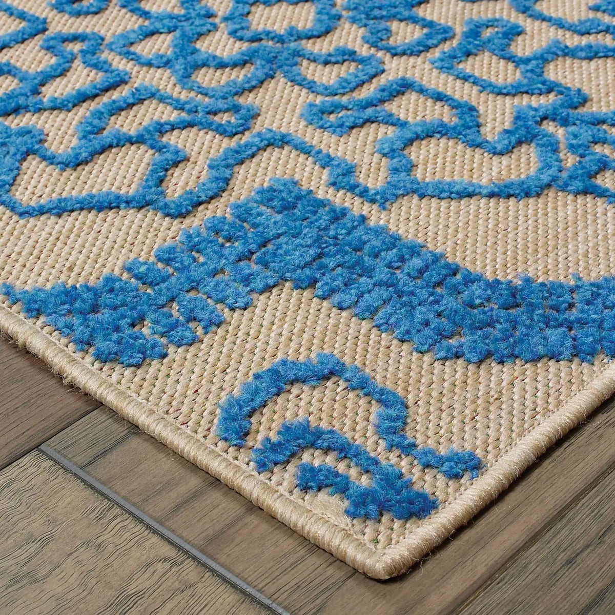 Oriental Weavers Sphinx Cayman 2541M Sand / Blue Rugs - corner detail