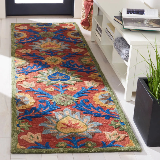 Safavieh Blossom 2'-3" x 8'-0" Rug in Red / Blue