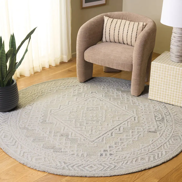 Safavieh Metro 6'-0" x 6'-0" Rug in Light Grey / Ivory