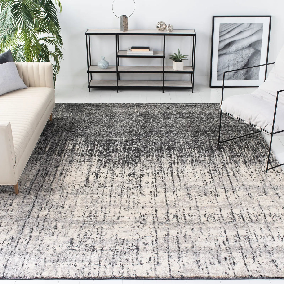 Safavieh Retro 10'-0" x 14'-0" Rug in Black / Light Grey