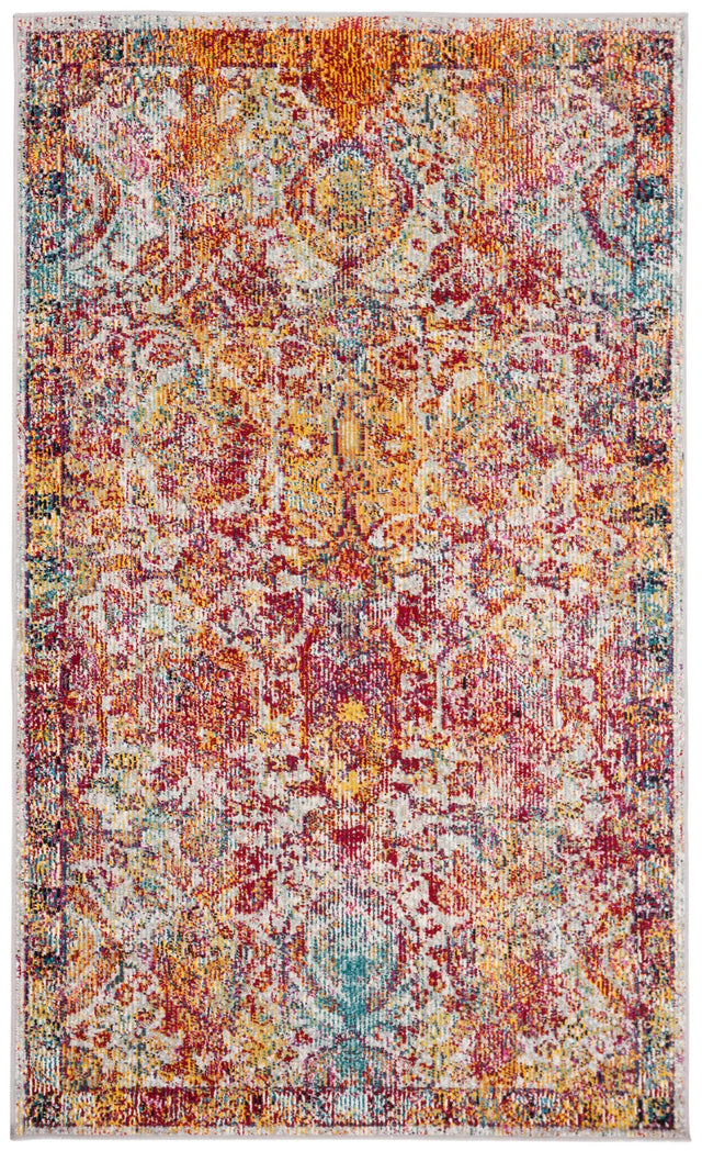 Safavieh Crystal 3'-0" x 5'-0" Rug in Light Blue / Orange