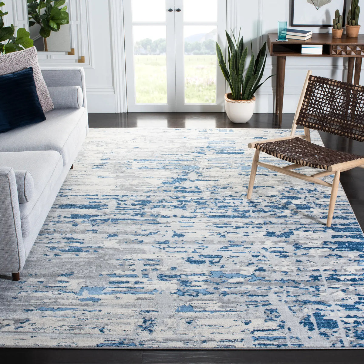 Safavieh Jasper 100 10'-0" x 13'-0" Rug in Ivory / Blue