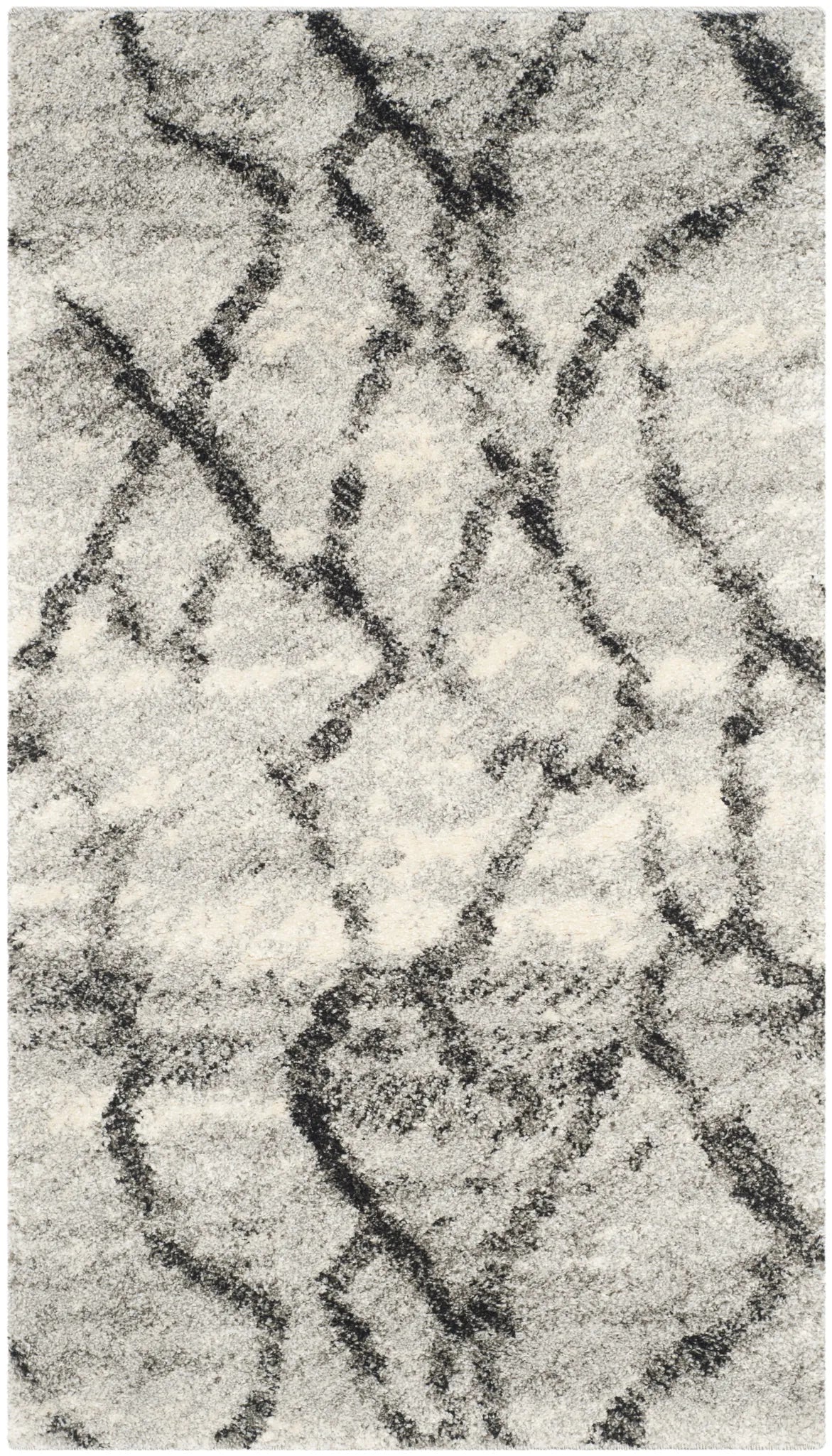 Safavieh Retro 2'-6" x 4'-0" Rug in Light Grey / Black