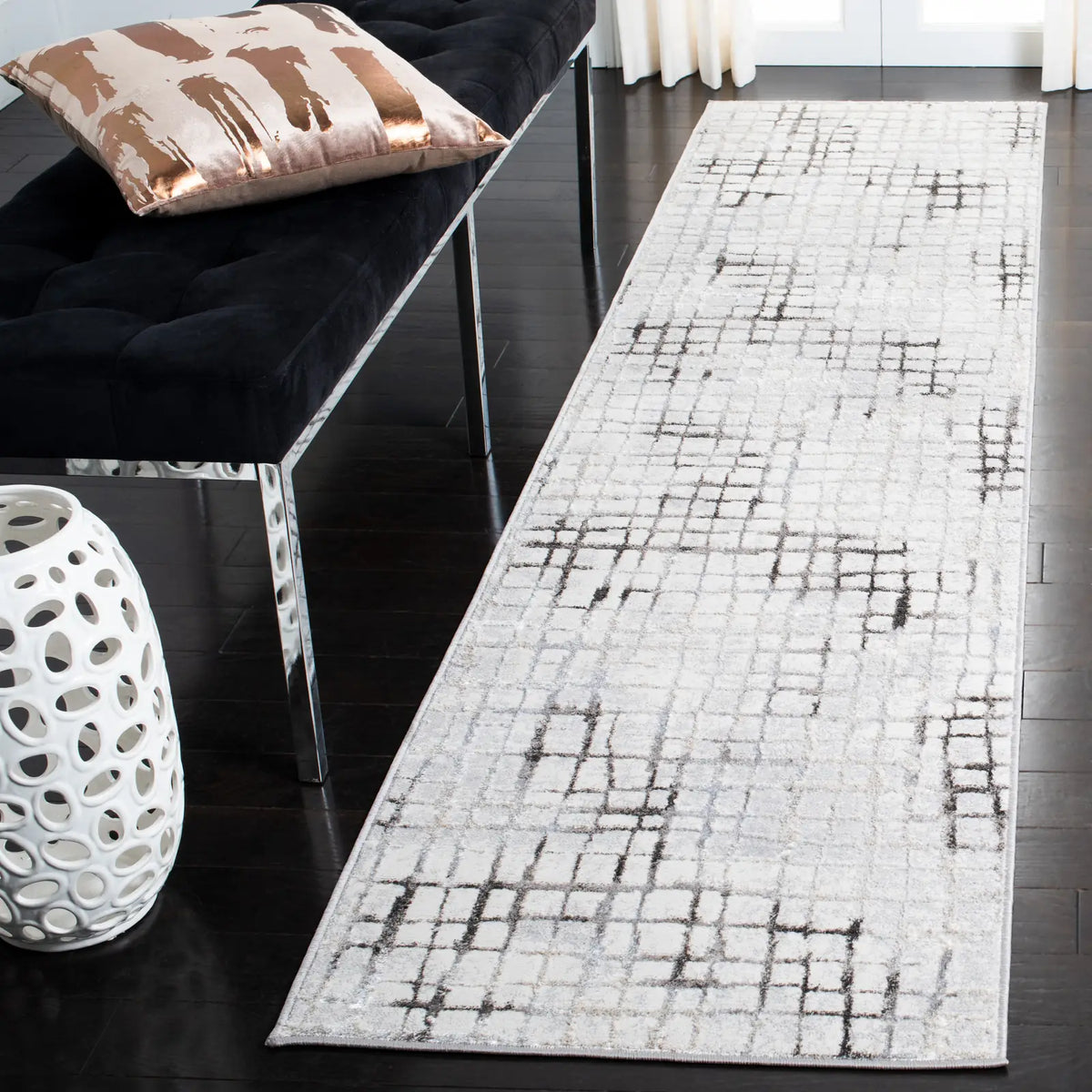 Safavieh Orchard 2'-2" x 9'-0" Rug in Grey / Light Grey