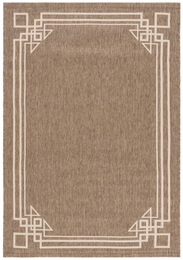 Safavieh Courtyard 5'-3" x 7'-7" Rug in Brown / Light Beige