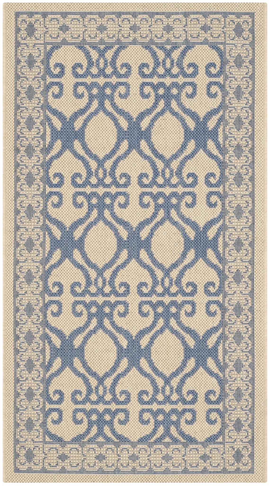 Safavieh Courtyard 2'-0" x 3'-7" Rug in Natural / Blue