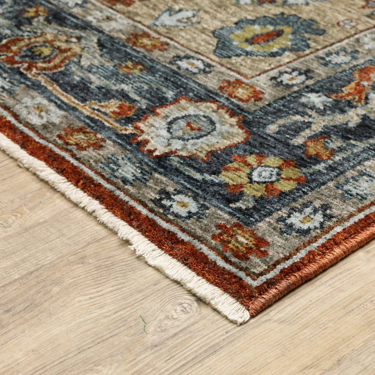 Oriental Weavers Sphinx Aberdeen 1143H Red/ Blue Rugs - corner detail