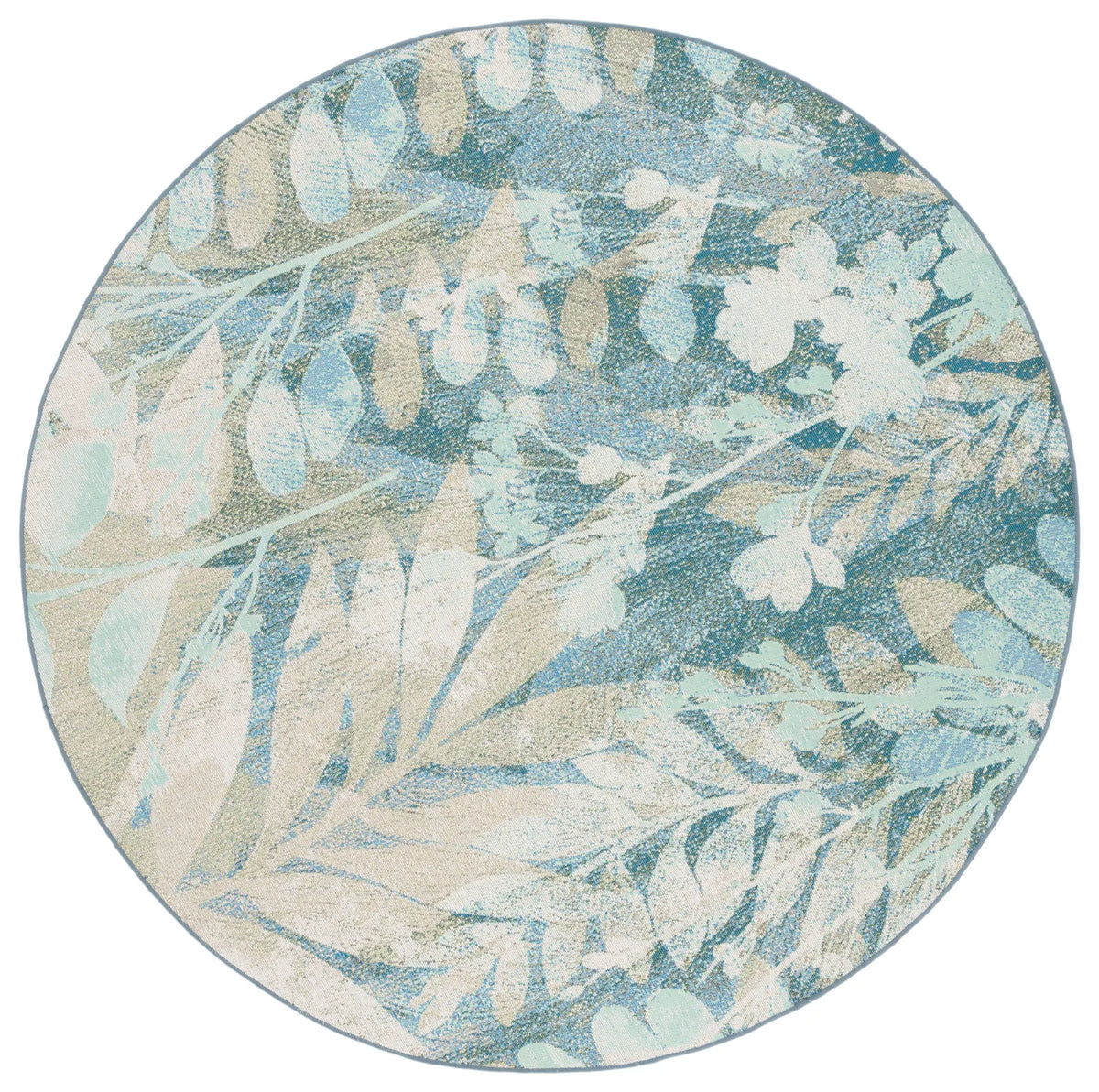 Safavieh Barbados 500 6'-6" x 6'-6" Rug in Blue Green / Ivory