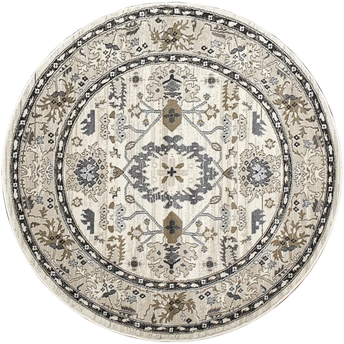 Dynamic Rugs Yazd 8531 Ivory Rugs - Round