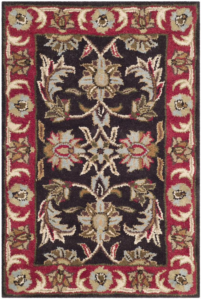 Safavieh Heritage 2'-0" x 3'-0" Rug in Chocolate / Red