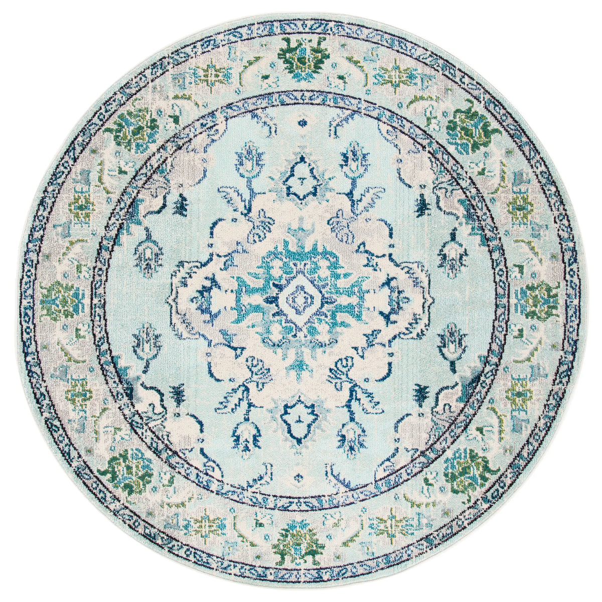 Safavieh Monaco 5'-0" x 5'-0" Rug in Light Blue / Ivory