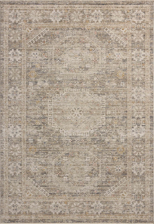 Chris Loves Julia x Loloi Ida IDA-01 Taupe / Multi Rug - main flat
