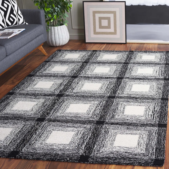 Safavieh Metro 4'-0" x 6'-0" Rug in Charcoal / Ivory