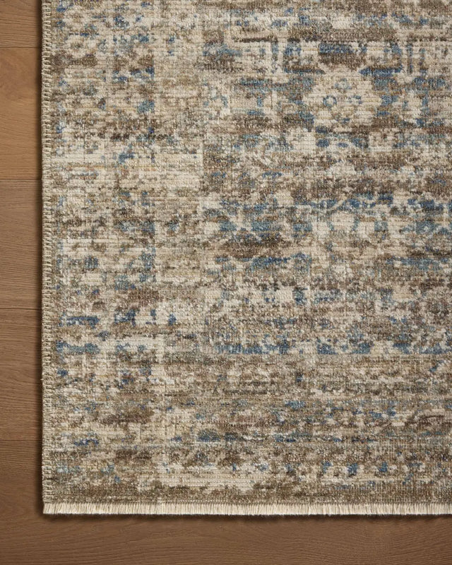 Loloi Heritage Her-05 Spa/Earth Rug - corner on wood
