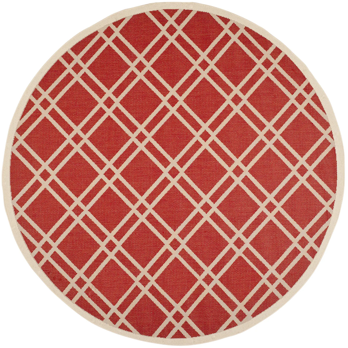 Safavieh Courtyard 7'-10" x 7'-10" Rug in Red / Bone