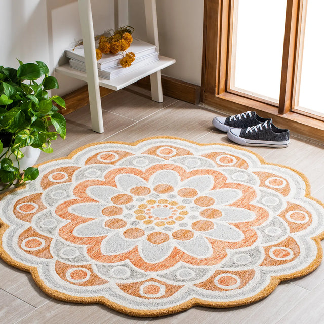 Safavieh Novelty 4'-0" x 4'-0" Rug in Grey / Rust