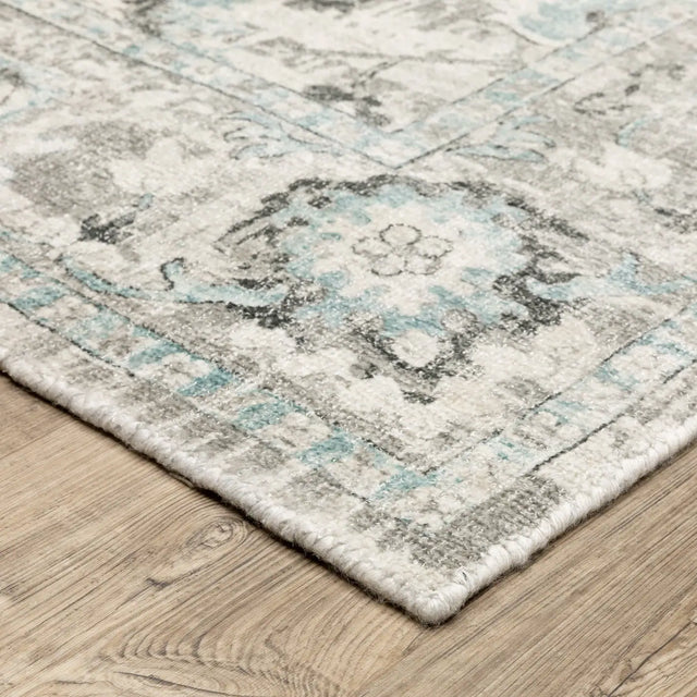 Oriental Weavers Sphinx Windham WIN04 Blue Rugs - corner detail