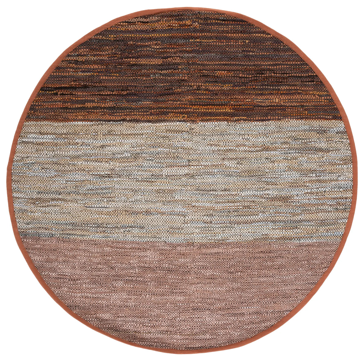 Safavieh Vintage Leather 7'-0" x 7'-0" Rug in Rust / Grey