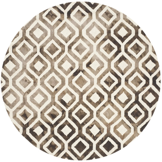 Safavieh Dip Dye 7'-0" x 7'-0" Rug in Ivory / Chocolate