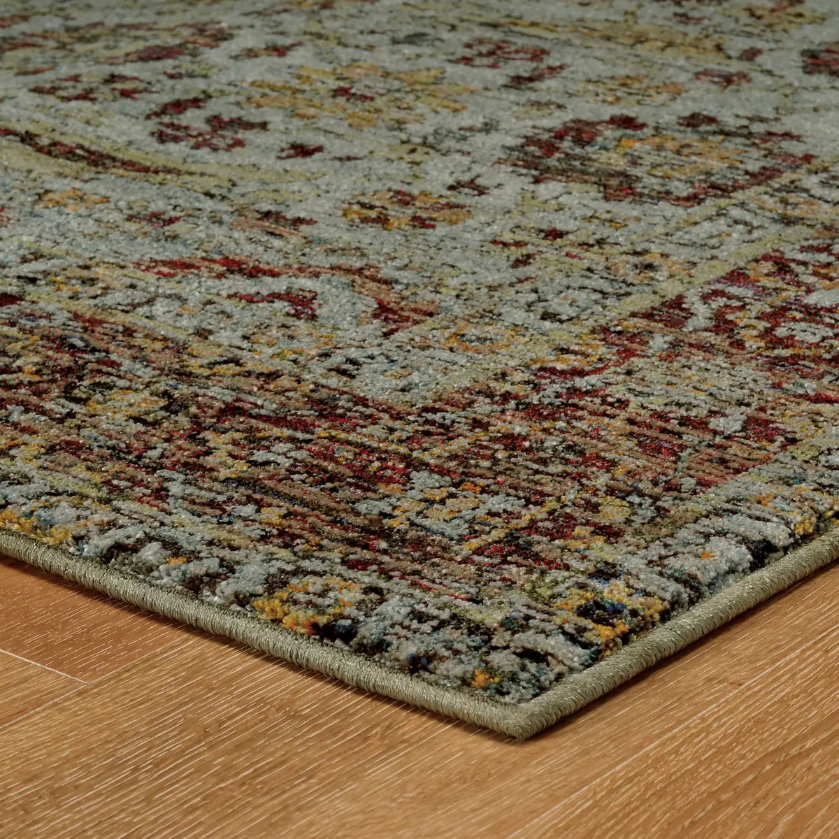 Oriental Weavers Sphinx Andorra 7155A Blue/Red Rugs - corner detail