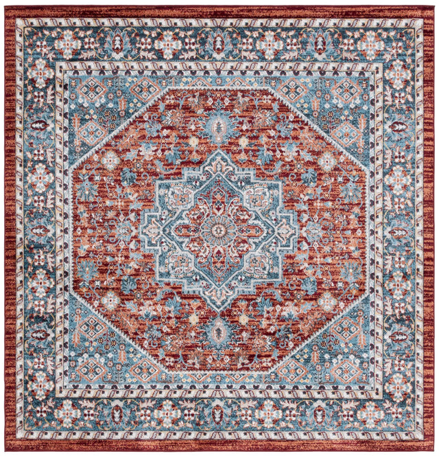 Safavieh Bayside 6'-7" x 6'-7" Rug in Red / Blue