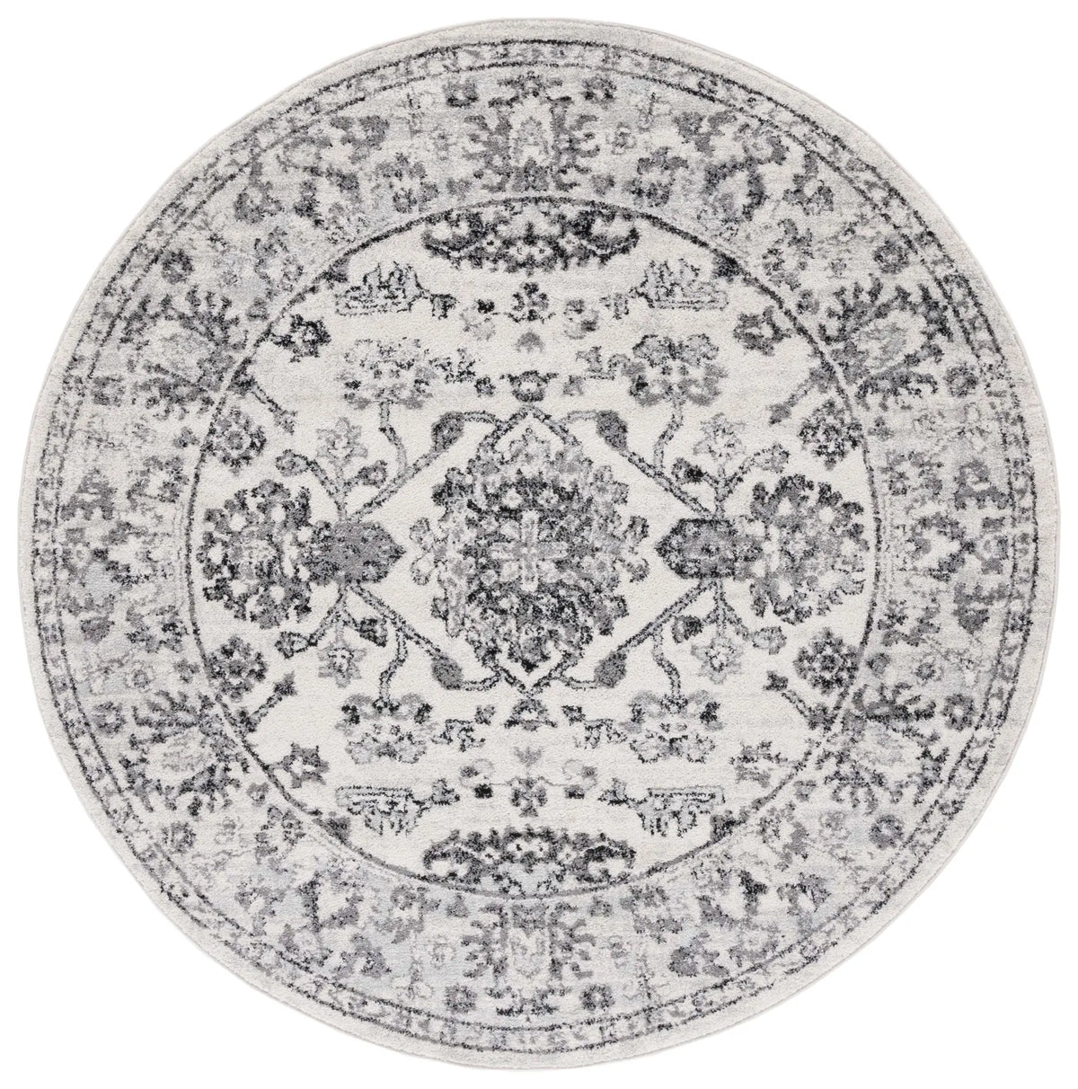 Safavieh Tulum 6'-7" x 6'-7" Rug in Ivory / Black