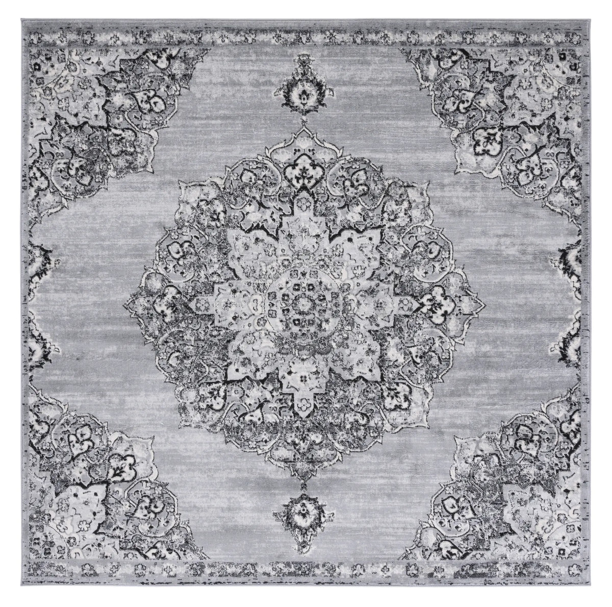 Safavieh Brentwood 6'-7" x 6'-7" Rug in Silver / Black