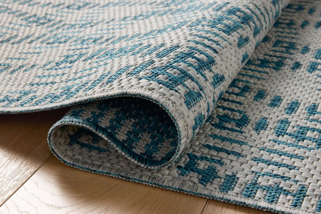 Loloi Easton ESN-10 Fog / Teal Rug - pile height