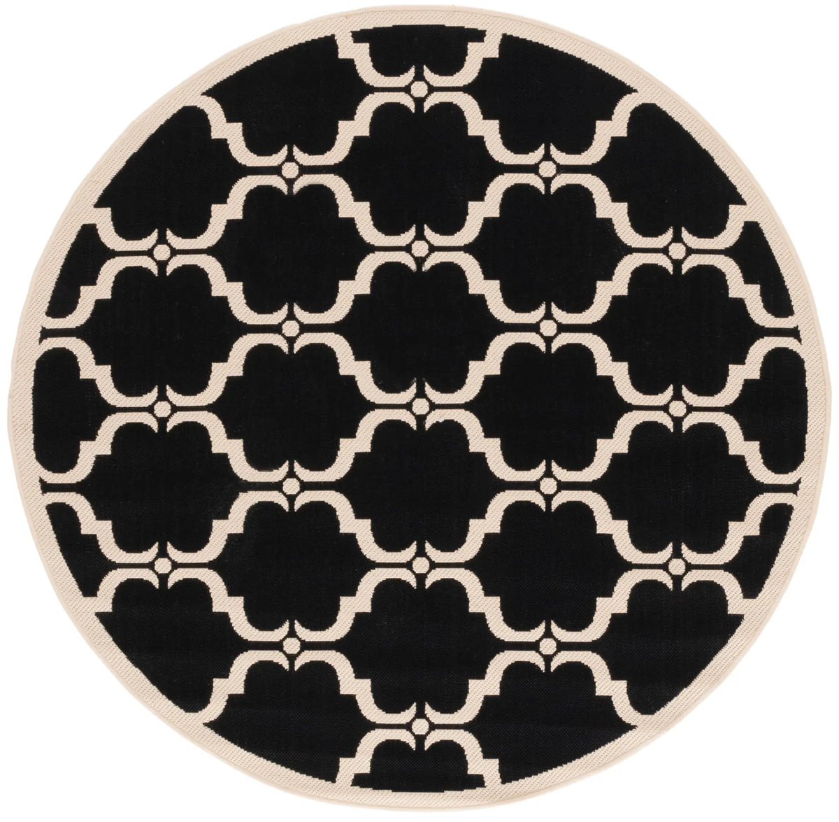 Safavieh Courtyard 5'-3" x 5'-3" Rug in Black / Beige