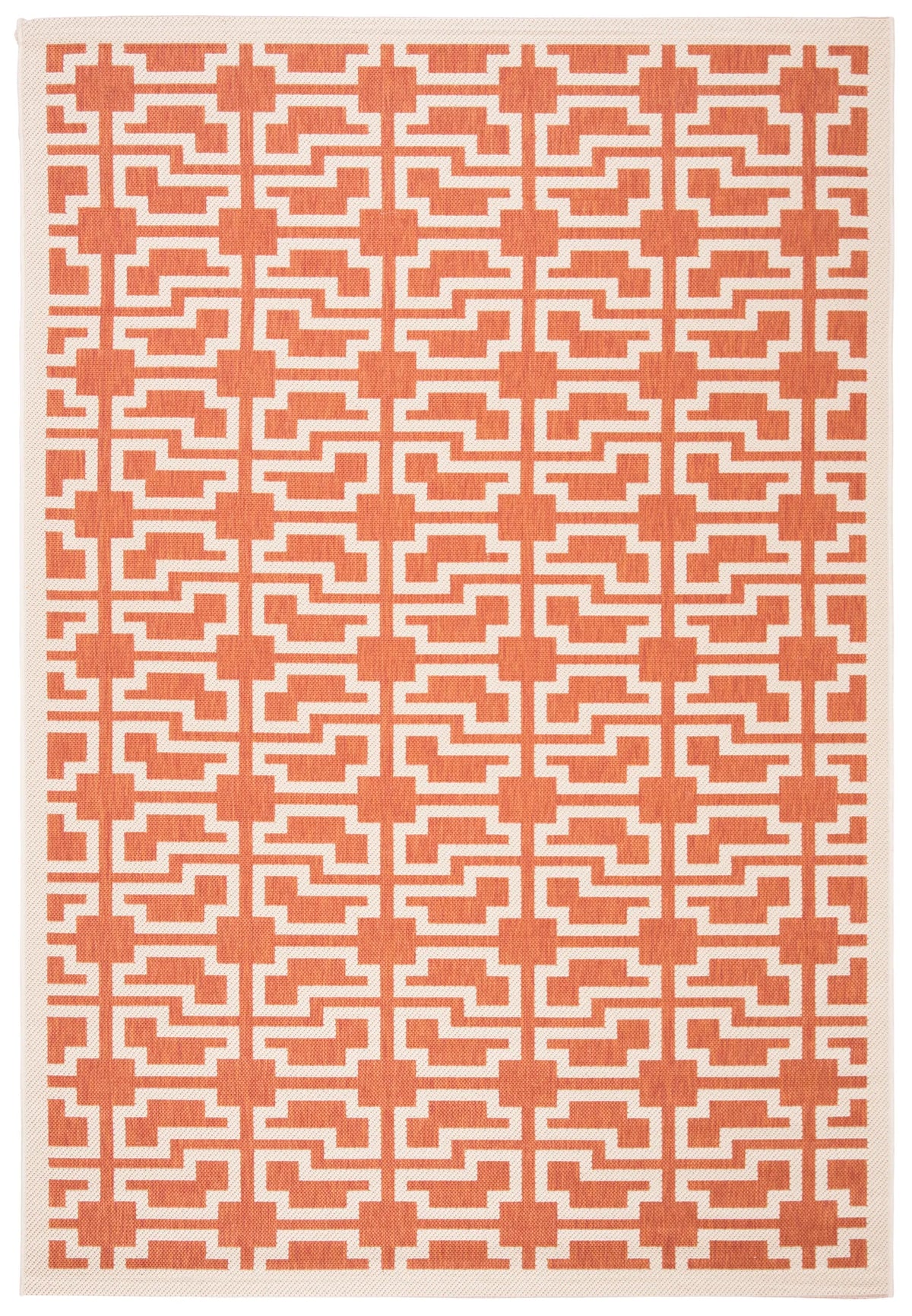 Safavieh Courtyard 5'-3" x 7'-7" Rug in Terracotta / Beige