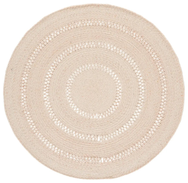 Safavieh Braided 5'-0" x 5'-0" Rug in Peach / Ivory