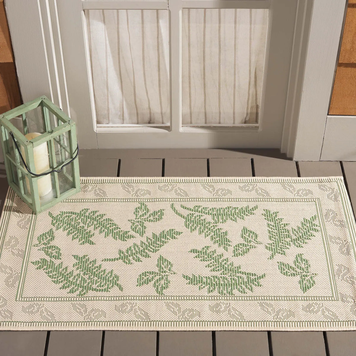 Safavieh Courtyard 2'-0" x 3'-7" Rug in Natural / Olive